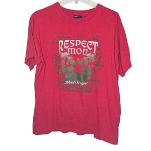 Red Stripe Red "Respect Mon" Jamaica Graphic T-Shirt Size Large